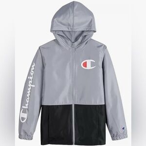 Champion Big Boys Colorblock Logo Windbreaker Jacket